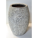 y14076 -花器系列-古樸陶瓷 - 落灰陶 沙釉高弧形花器